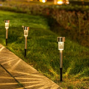 Stainless Steel Solar Waterproof Outdoor Tubular Lamp for Garden Courtyard Lawn Street