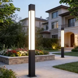 Stainless Steel Square LED Lawn Light IP65 Waterproof Outdoor Landscape Lamp with Acrylic Shade for Villas and Gardens