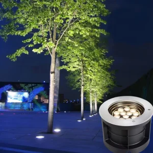 Stainless Steel Underground Light 18W LED Round Embedded Design AC110 240V Waterproof for Garden Tree Landscape Area Lighting