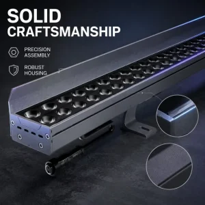 Strict Cut-off Anti-Glare Shield Double Row 72W Linear LED Wall Washer Light High-Rise Landmark Building