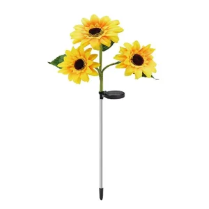 Sunflower Solar Lights Decorative Outdoor Garden Patio Light Automatic On Off LED Yard Warm White Landscape Lawn Path Waterproof