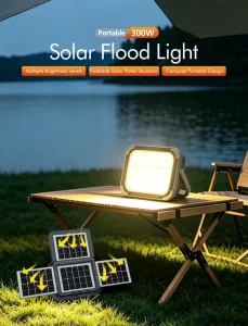 Super Bright IP65 Solar LED Searchlight Portable Rechargeable Emergency Light Home Outdoor Power Outage Camping Tent Lamp
