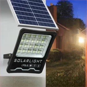 Super Bright IP66 Waterproof ABS LED Solar Powered Flood Lamp Remote Control 200W Outdoor Garden