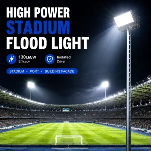 Super Bright LED Flood Light 200W 600W IP65 Waterproof Outdoor Stadium Spotlight with Isolated Driver and 4000V Surge Protection