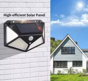 Super Bright Outdoor LED Solar Wall Lights Wide Angle Motion Sensor Security for Garden Yard Garage Pathway Waterproof IP65 DC