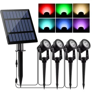 Super Bright Solar Spotlight Waterproof Outdoor Ground Stake Light for Garden Tree Lawn Landscape Decor