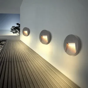 Surface-Mounted Outdoor Villa Waterproof Warm Light Base Stair Corner Hole-Free Side-Wall Step Rainproof Light Round Square