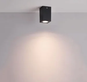 Surface-Mounted Square Black Plastic GU10 LED Outdoor Ceiling Downlight IP65 for Residential Use