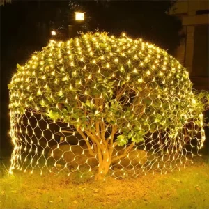 Sylampow Green LED Christmas Net Lights Connectable Outdoor Indoor Mesh Lighting For Certified Energy Decor