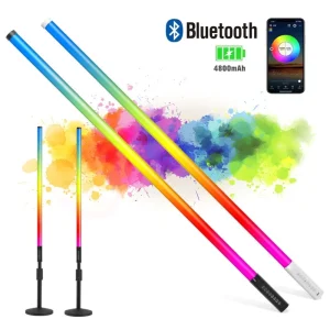 TL-130Pro Smart App Control Rechargeable Battery 4ft RGB LED Tube Light Colorful Change Studio Stand Video Light