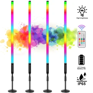 TL-135 Outdoor Portable Rechargeable Battery T12 20W 4ft RGB LED Tube Light with Stand for Video DJ Booth Stage Light