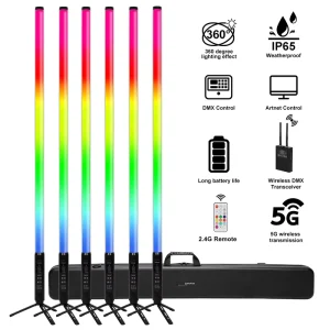 TL-150Ultra IP65 Outdoor Wireless Battery 360 Degree DMX RGB LED Pixel Tube Light Bar for Club, Party, and DJ Stage Lighting
