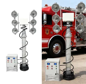 TY SG Customizable Pneumatic Telescopic High Mast White LED Light Tower for Fire Truck & Engine IP65 High Visibility 6.5m 4*500w