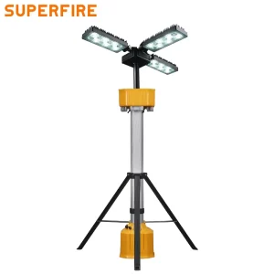 TZ09 LED Floodlight 360 Rotation 3.8M Height with Telescopic Mast & Dual Light Sources IP66 Waterproof Road Flood Light