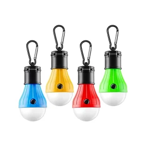 Tent Lamp Portable LED Clip Hook Carabiner Emergency Lights LED Camping Light Bulb Camping Tent Lantern Bulb for Camping Fishing