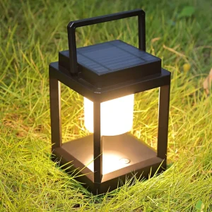 Tent Portable Retro Outdoor Atmosphere LED Solar Charging Camping Lamp with Switch Control IP44 Rating Warm White Dimmable