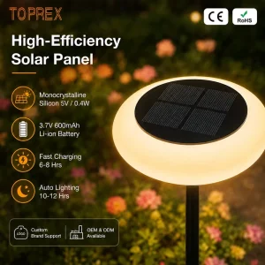Toprex LED Solar Swaying Garden Light 5000K Warm White 18LEDs Outdoor Lawn Light for Garden Landscape Yard Pathway Decor