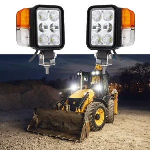 Tractor LED Work Light with Integrated Turn Signal 12V IP67 Waterproof Multifunctional Flood Lamp for Trucks & Machinery