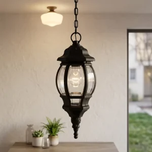 Traditional IP44 Waterproof Pendant Light CE Certified Hanging Outdoor Garden Ceiling Light