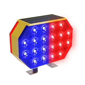 Traffic Warning Lights Solar Roadblock Red And Blue Flash Traffic Signals Double Sides LED Strobe Road Fence Warning Light