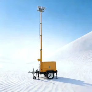 Trailer type Diesel Generator Lighting Tower 4 LED Lamps 6m Telescopic Mast Perfect for Construction Site Illumination