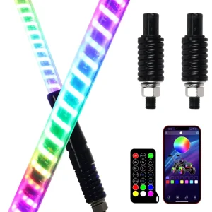 Transparent Tube COB Dancing Strip Quick Release Spring Base 12V LED Whip Light for UTV ATV Remote Control LED Antenna