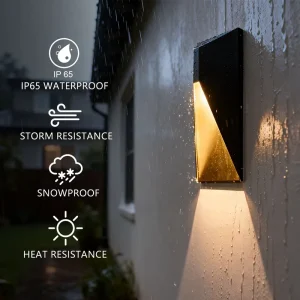 Triangle 14 Inch LED Exterior Wall Light 15W 5CCT Tunable IP65 Waterproof for Residential Projects