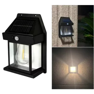Tungsten Bulb Solar Wall Lamp LED Solar Outdoor Garden Wall Light with Sensor Wireless IP65