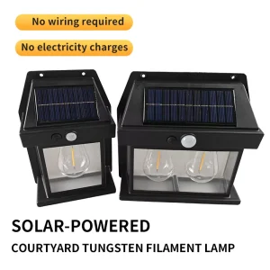 Tungsten LED Garden Light Outdoor Garden Decorative Landscape Lighting Small House Mini Palace Lawn Stake Solar LED Lamp