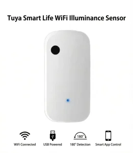 Tuya Smart Life WiFi 180 Degree USB Illuminance Sensor Intelligent Brightness Automation for Home Garage and Hotel