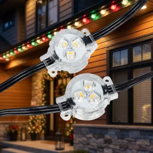 UL Certified 30mm DC12V 24V 48V UCS2904 RGBW SMD5050 IP67 LED Pixel Point Light for Outdoor Eave Building Facade Lighting