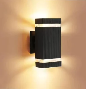US Standard LED Outdoor Wall Lamp Retro Aluminum Base Waterproof GU10 Square for Balcony Courtyard Fence Aisle Exterior Wall