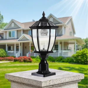 US Stock Free Shipping 2.5W Waterproof Outdoor Pillar Lamp Garden Solar Post Lights for Gate Porch Decor and Lighting