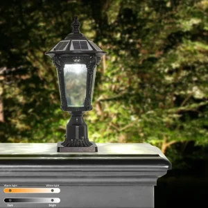 US Stock Free Shipping Outdoor Waterproof 3000 6000K LED Lighting Cast Aluminum Solar Post Light for Garden Patio