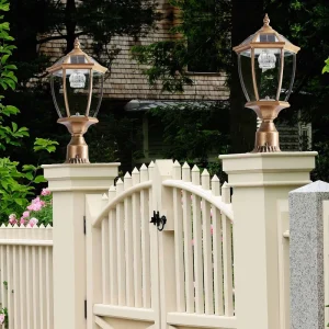 US Stock Free Shipping Retro Solar Pillar Light 120LM Dual Color 3000K 6000K Aluminum Glass Solar Post Cap Lamp for Garden Lawn