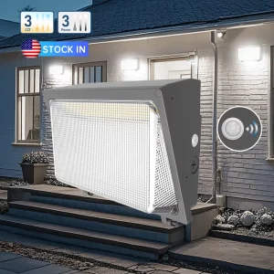 USA Stock 40W 120W LED Outdoor Street Square Wall Light Photocell Dusk to Dawn Modern Waterproof IP65 Entry Ways
