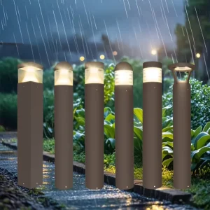 USA in Stock Outdoor LED Garden Lawn Light Aluminum Pathway Villa Courtyard Road Bollard Light