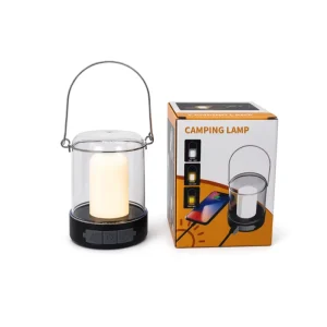 USB Rechargeable Camping Lantern Flame Effect LED Hanging Handle Power Bank IP44 Waterproof Dimmable for Patio Glamping Backup