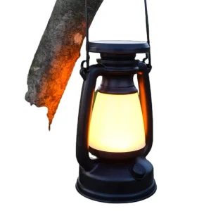 USB Rechargeable Camping Lantern with Cold and Warm Light Dimming and Solar Charging