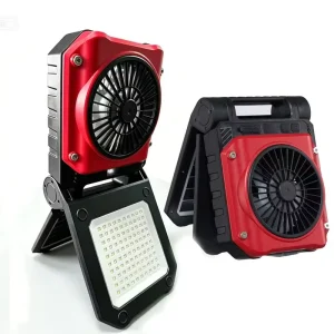 USB Rechargeable Car Portable Fan Cooler Multifunction Solar Indoor/Outdoor Camping 3-Speed Foldable Light Brushless Wearable