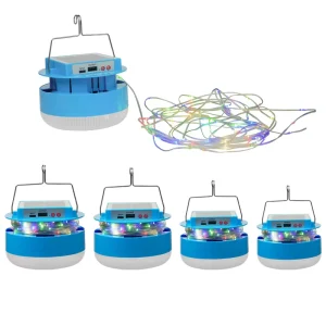 USB Rechargeable LED Camping String Lamp Lantern Portable ABS Solar Camp Light
