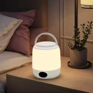 USB Rechargeable LED Camping Table Lamp with Remote Control, Three Color Temperatures, Bedside Night Light