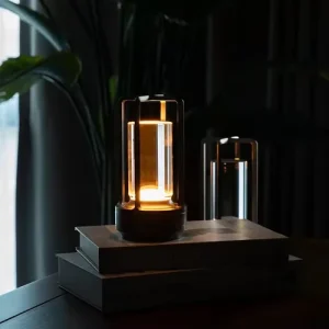 USB Rechargeable LED Table Lamp Portable Touch Dimming Night Light for Restaurant Bar Bedroom Camping