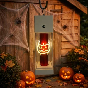 USB Rechargeable Lithium Battery Portable LED Halloween Pumpkin Glow Lamp IP44 Touch Dimmable 2700K Warm White 160 Camping Table