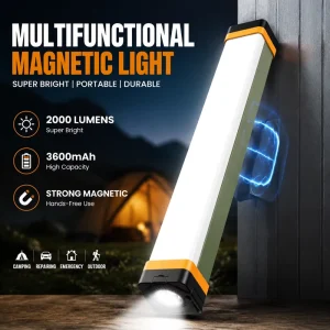 USB Rechargeable Magnetic Camping Lantern 4 Modes 2000LM 3600mAh Portable Tent Light for Camping & Power Outage Emergency