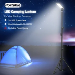 USB Rechargeable Portable 8W Telescopic Outdoor Lantern Camping Lamp for Fishing and Road Trips