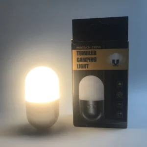 USB Rechargeable Portable Colorful Tumbler-Shape LED Camping Light, Egg/Capsule Flashlight