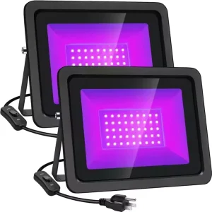 UV 395nm ETL 100W Flood Light Indoor IP66 Waterproof LED Lamp 198-242V Stage Home Curing Portable Aluminum Alloy 3-Year
