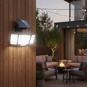 Ultra Bright 328 LEDs Split Solar Wall Lamp with Motion Sensor IP65 Waterproof Outdoor Security Flood Light for Garage Yard