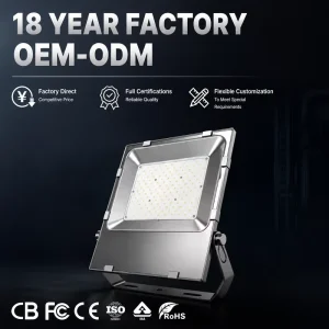 Ultra Slim High Bright SMD IP65 Aluminum Remote Control Warehouse LED Flood Light with 5 Year Warranty and Adjustable Beam Angle